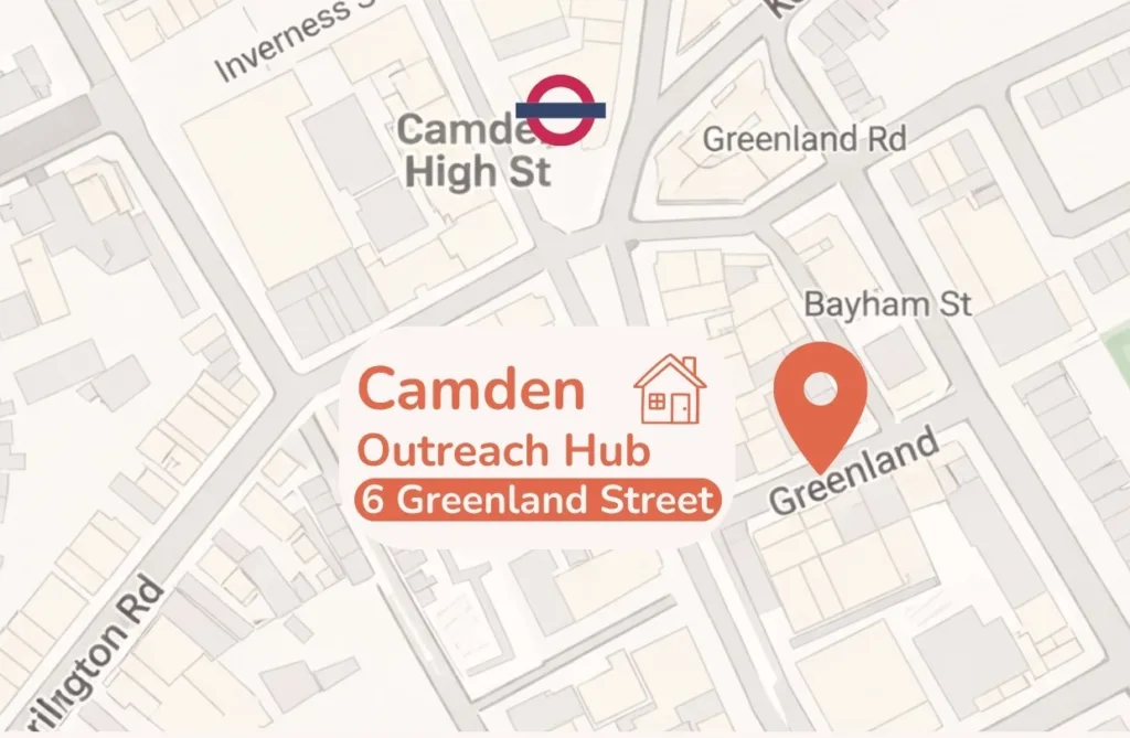 Map of Camden Outreach Hub